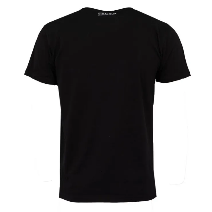 GEORGES RECH Tee shirt chiné avec rayures grand logo poitrine Homme NOIR Best