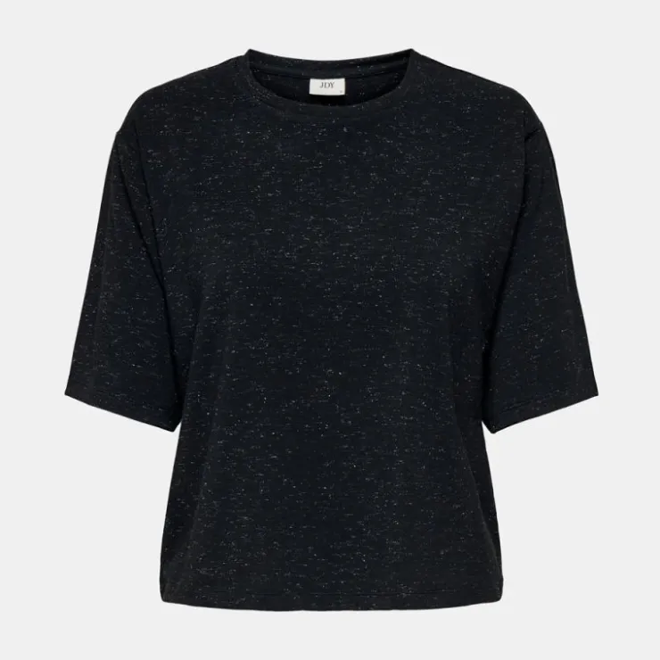 JDY Tee shirt chiné fils dorés kallas Femme NOIR Online