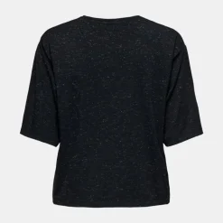 JDY Tee shirt chiné fils dorés kallas Femme NOIR Online