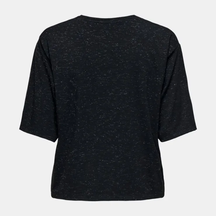 JDY Tee shirt chiné fils dorés kallas Femme NOIR Online