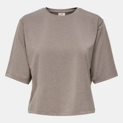 JDY Tee shirt chiné fils dorés kallas Femme MARRON CLAIR Clearance