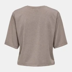 JDY Tee shirt chiné fils dorés kallas Femme MARRON CLAIR Clearance