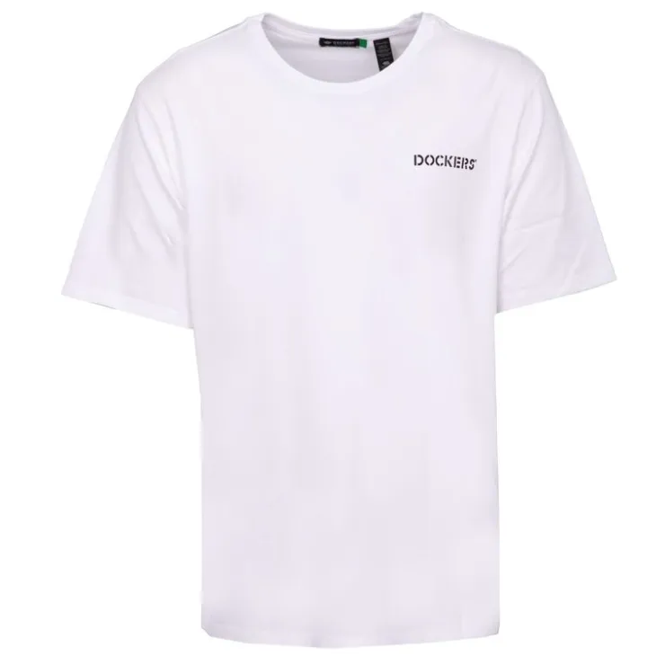 DOCKERS Tee shirt classique coton logo imprimé Homme BLANC Sale