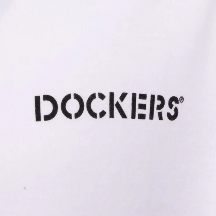 DOCKERS Tee shirt classique coton logo imprimé Homme BLANC Sale