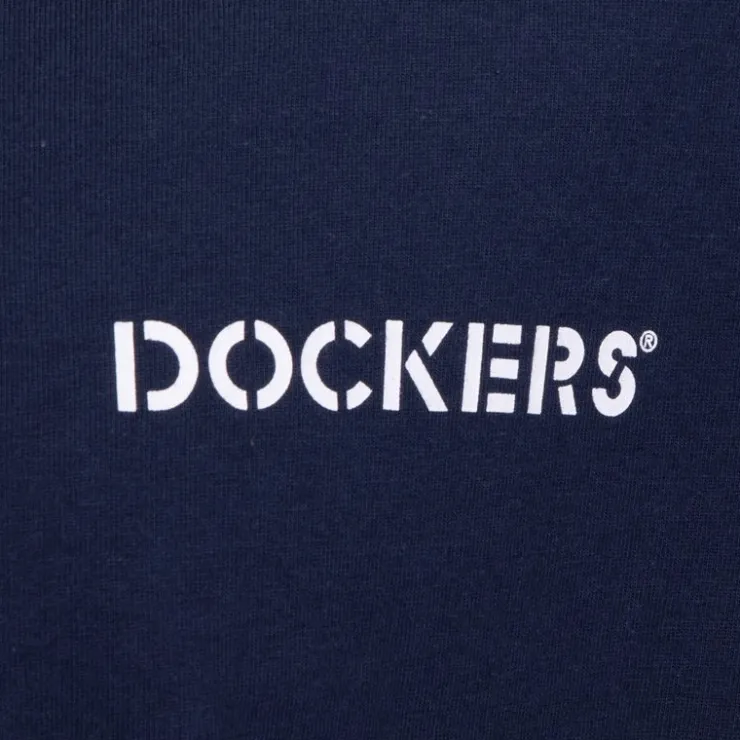 DOCKERS Tee shirt classique coton logo imprimé Homme BLEU FONCE Discount