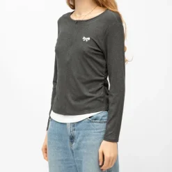 BURTON OF LONDON Tee shirt col bateau aliona avec zip noeud brodé Femme GRIS FONCE Outlet
