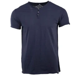 BLAGGIO Tee shirt col boutonné mattew Homme BLEU FONCE Discount