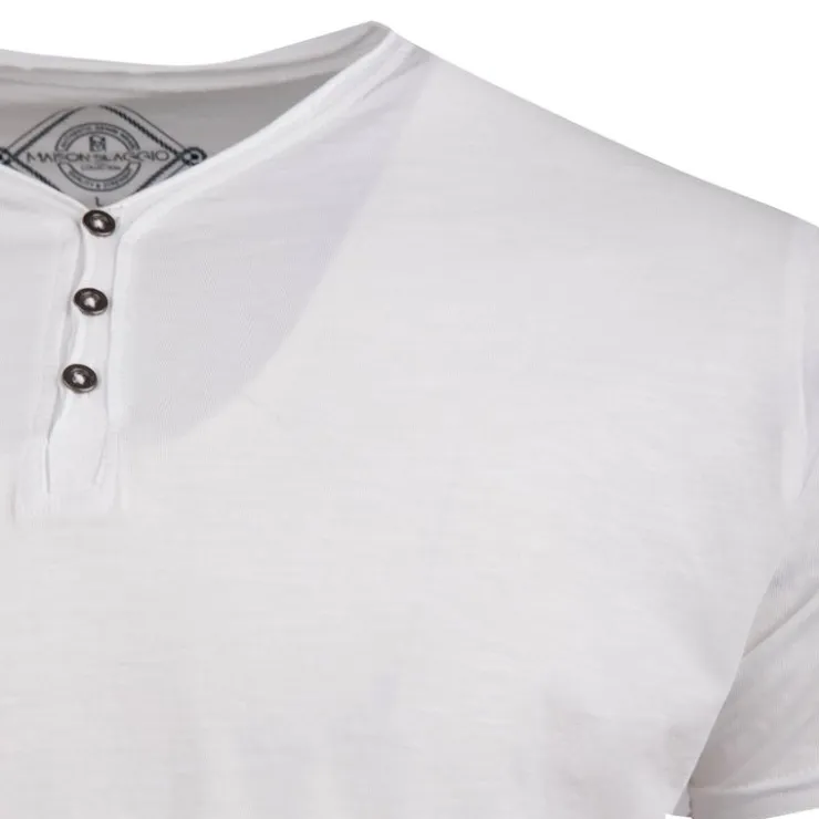 BLAGGIO Tee shirt col boutonné mattew Homme BLANC Clearance