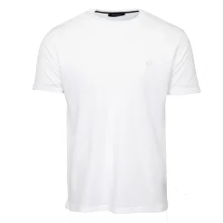PIERRE CARDIN Tee shirt col ras de cou tissu chiné coton Homme BLANC Discount