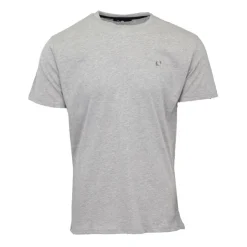 PIERRE CARDIN Tee shirt col ras de cou tissu chiné coton Homme GRIS CLAIR Sale