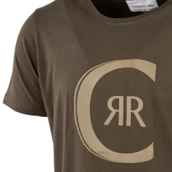 CERRUTI Tee shirt col rond avec logo arco Homme KAKI New