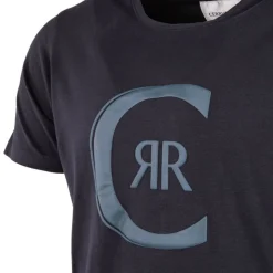 CERRUTI Tee shirt col rond avec logo arco Homme BLEU FONCE Clearance