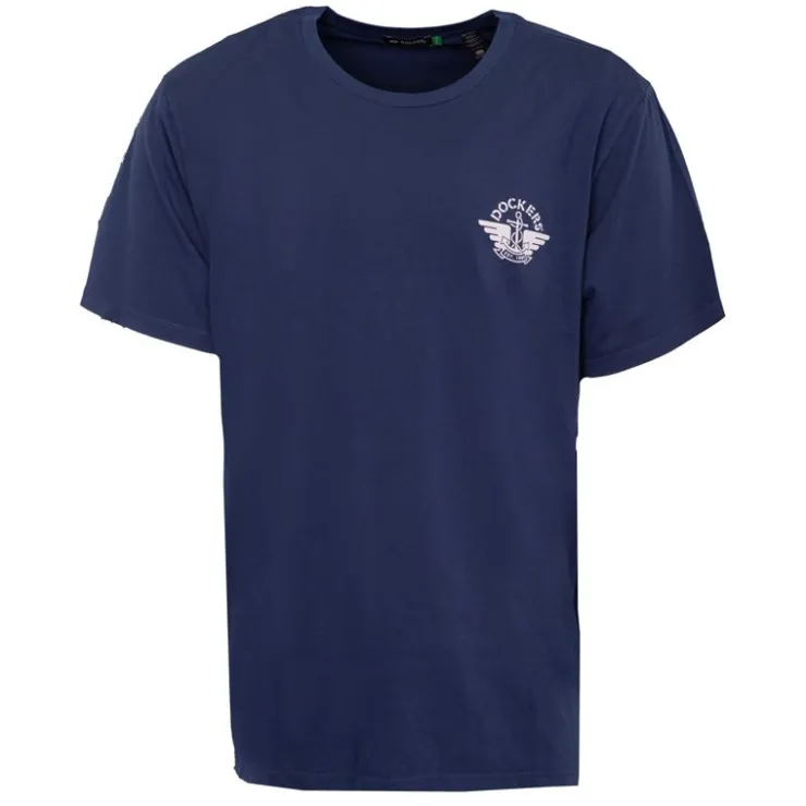 DOCKERS Tee shirt col rond coton logo imprimé Homme BLEU FONCE