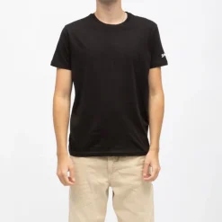 SCHOTT Tee shirt col rond coton manches courtes Homme NOIR New