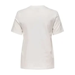 ONLY Tee shirt col rond hariettte avec chat à lunettes Femme BLANC