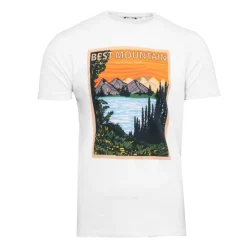 BEST MOUNTAIN Tee shirt col rond imprimé paysage de montagne Homme BLANC Online