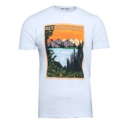 BEST MOUNTAIN Tee shirt col rond imprimé paysage de montagne Homme BLEU CIEL Hot