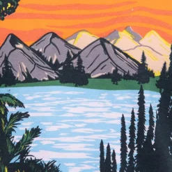 BEST MOUNTAIN Tee shirt col rond imprimé paysage de montagne Homme BLEU CIEL Hot