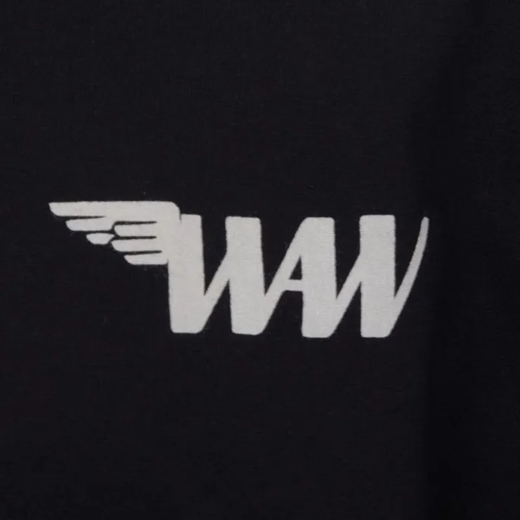 WHEELS AND WAVES Tee shirt col rond log ailé en coton Homme NOIR Outlet