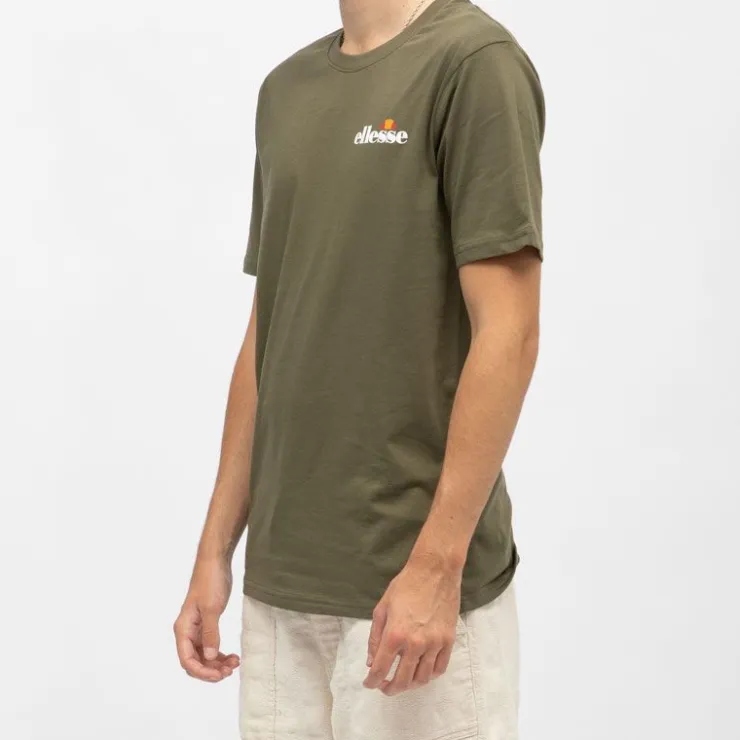 ELLESSE Tee shirt col rond regular couleur unie avec logo Homme KAKI Best