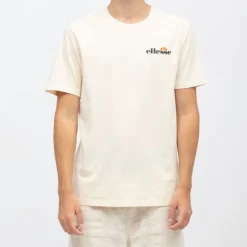 ELLESSE Tee shirt col rond regular couleur unie avec logo Homme BEIGE Clearance