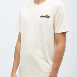 ELLESSE Tee shirt col rond regular couleur unie avec logo Homme BEIGE Clearance