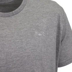 PIERRE CARDIN Tee shirt col rond signature poitrine Homme GRIS CLAIR Best