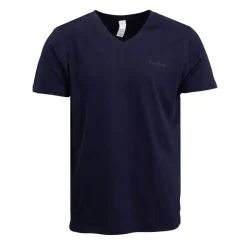 PIERRE CARDIN Tee shirt col rond signature poitrine Homme BLEU FONCE