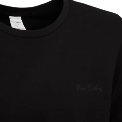 PIERRE CARDIN Tee shirt col rond signature poitrine Homme NOIR Discount