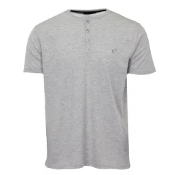 PIERRE CARDIN Tee shirt col tunisien avec boutons Homme GRIS Outlet