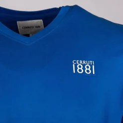 CERRUTI Tee shirt col v biasca Homme BLEU Hot