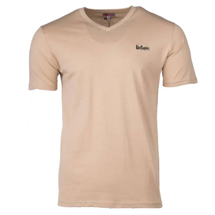 LEE COOPER Tee shirt col v canard poitrine travis Homme BEIGE Outlet