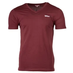 LEE COOPER Tee shirt col v canard poitrine travis Homme BORDEAUX Hot