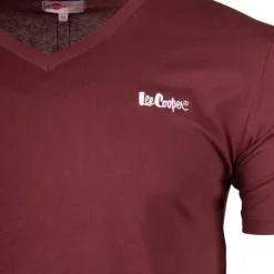 LEE COOPER Tee shirt col v canard poitrine travis Homme BORDEAUX Hot