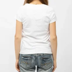 VON DUTCH Tee shirt col v coton Live to Ride moto gp x Femme BLANC New