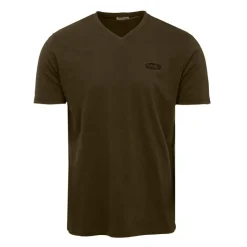 REDSKINS Tee shirt col V Dalton avec logo Homme KAKI Clearance