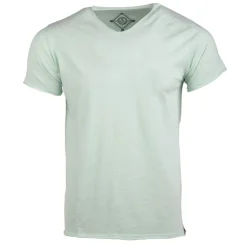 BLAGGIO Tee shirt col v en coton uni myke-b Homme VERT CLAIR Online
