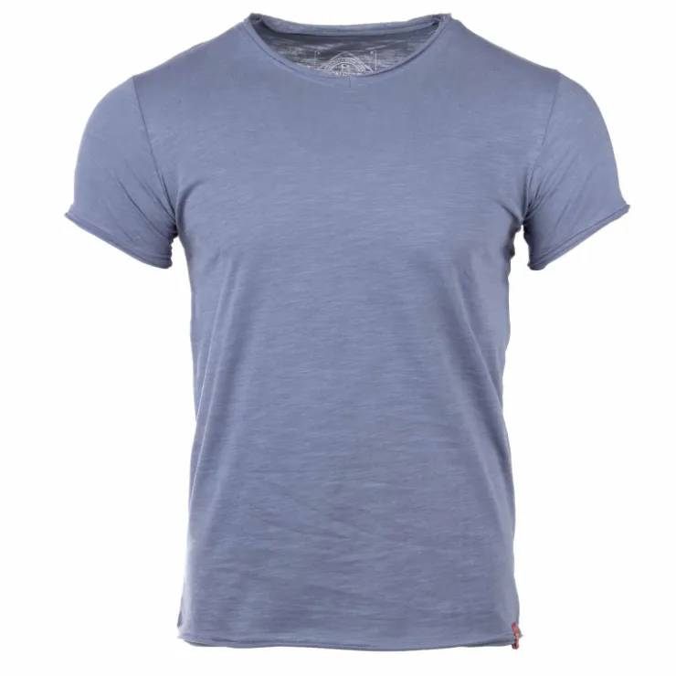 BLAGGIO Tee shirt col v Homme BLEU PETROLE
