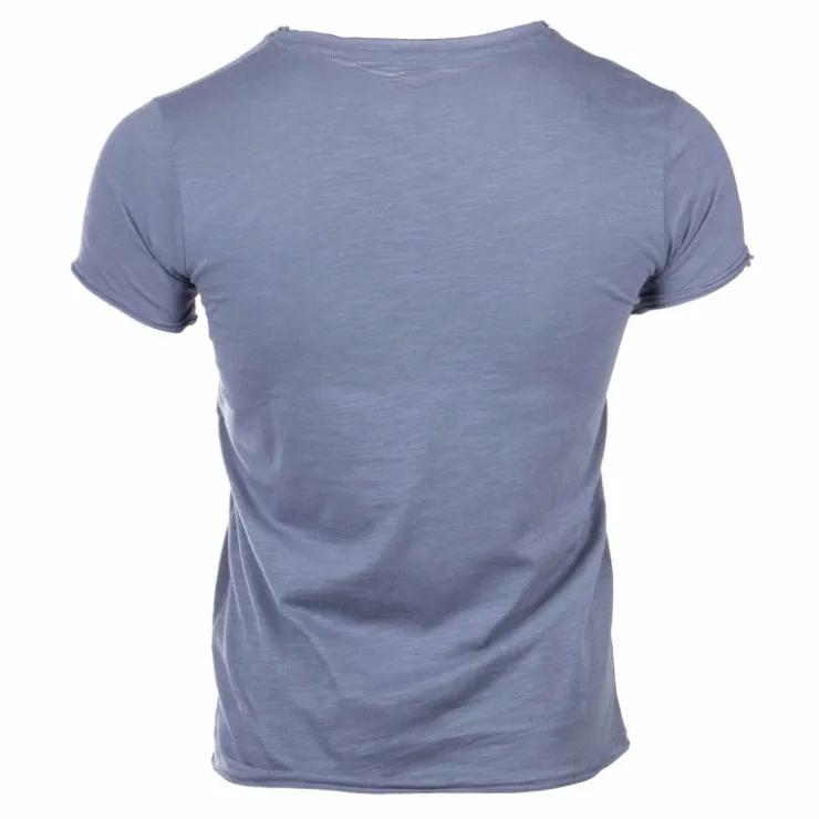 BLAGGIO Tee shirt col v Homme BLEU PETROLE
