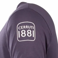 CERRUTI Tee shirt col v sabbione Homme BLEU FONCE Outlet