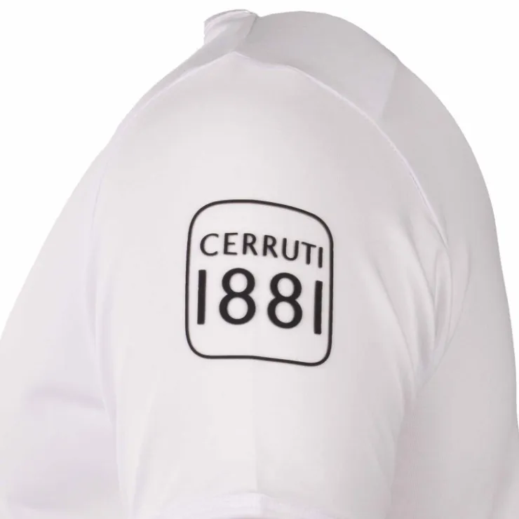 CERRUTI Tee shirt col v sabbione Homme BLANC Outlet