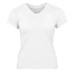 CHANTAL THOMASS Tee shirt col v venezia avec dentelle Femme BLANC Best