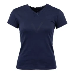 CHANTAL THOMASS Tee shirt col v venezia avec dentelle Femme BLEU FONCE Clearance