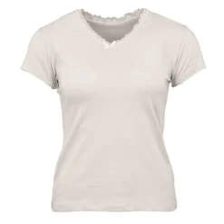 CHANTAL THOMASS Tee shirt col v venezia avec dentelle Femme BEIGE Sale