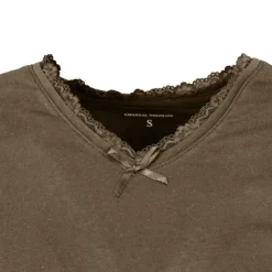 CHANTAL THOMASS Tee shirt col v venezia avec dentelle Femme KAKI