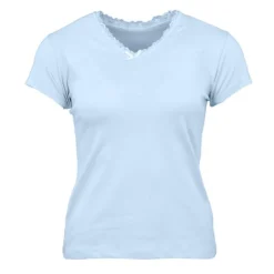 CHANTAL THOMASS Tee shirt col v venezia avec dentelle Femme BLEU CLAIR Outlet