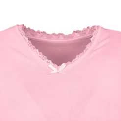 CHANTAL THOMASS Tee shirt col v venezia avec dentelle Femme ROSE CLAIR