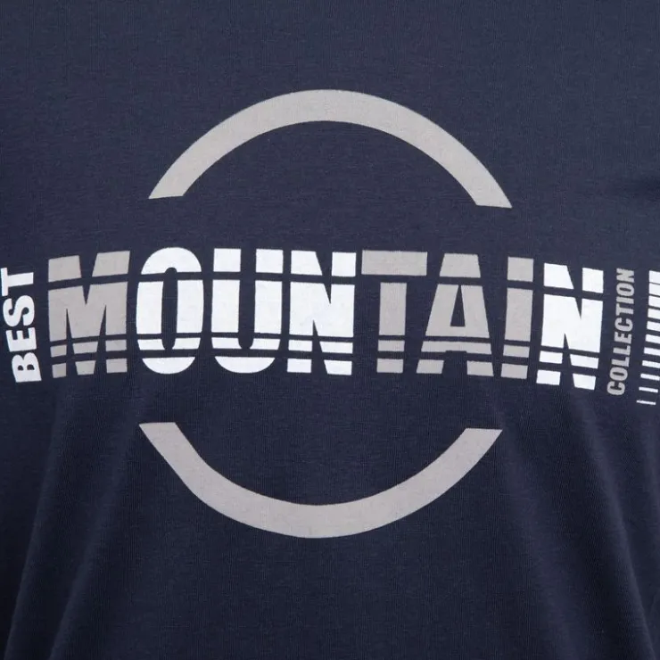 BEST MOUNTAIN Tee shirt coton à imprimé Homme BLEU FONCE