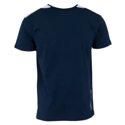 GEORGES RECH Tee shirt coton bandes épaules texte Sport brodé Homme BLEU FONCE Sale