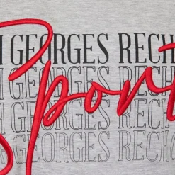 GEORGES RECH Tee shirt coton bandes épaules texte Sport brodé Homme GRIS CLAIR Discount